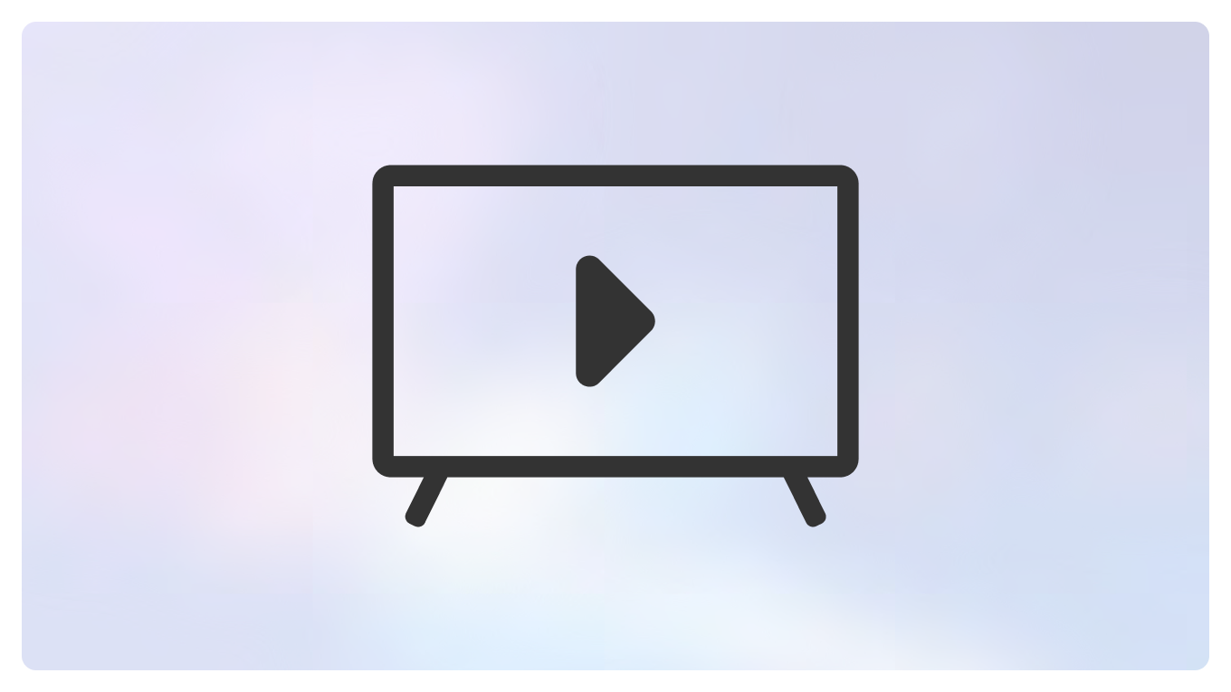 Stilisierter Fernseher mit Playbutton im Display in grau