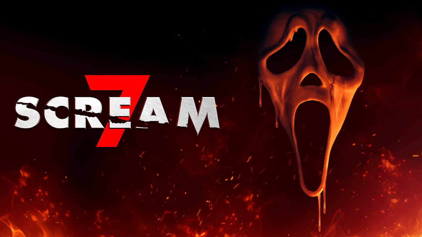 Titelbild Version 2 zum Film Scream 7 - Key Art mit Text in 16:9