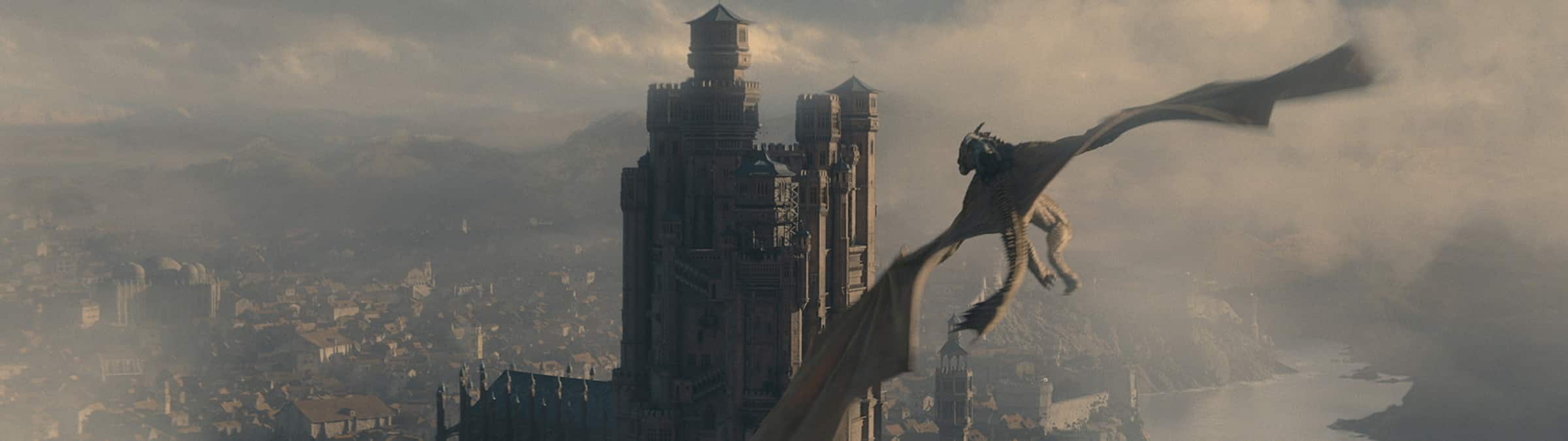 Szenenbild mit Drachen aus der Serie House of the Dragon in 32:9
