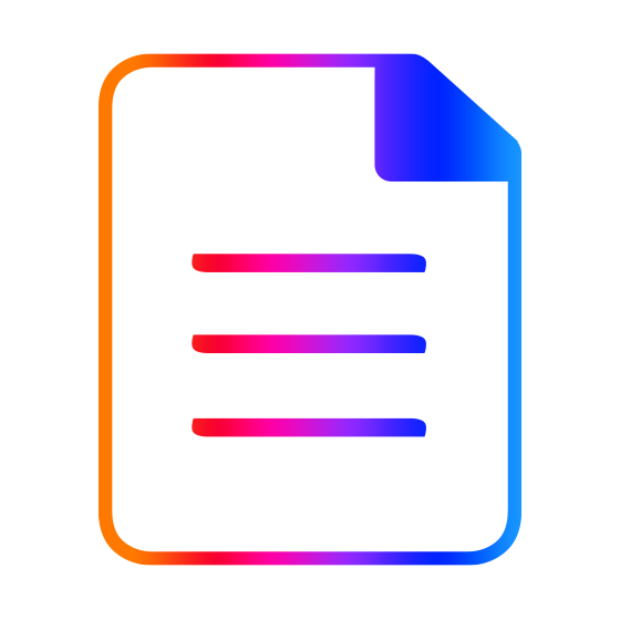 Stilisiertes Icon eines Dokuments in Spektrumfarbe