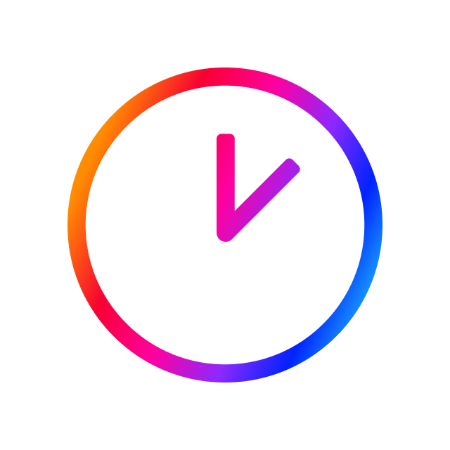 Stilisierte Uhr um Spektrumsverlauf