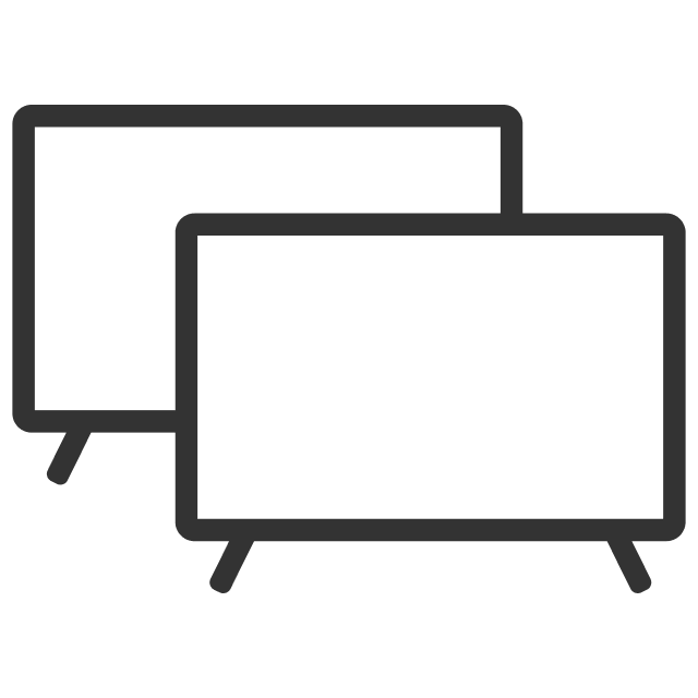 Stilisierte Darstellung von zwei Fernsehern