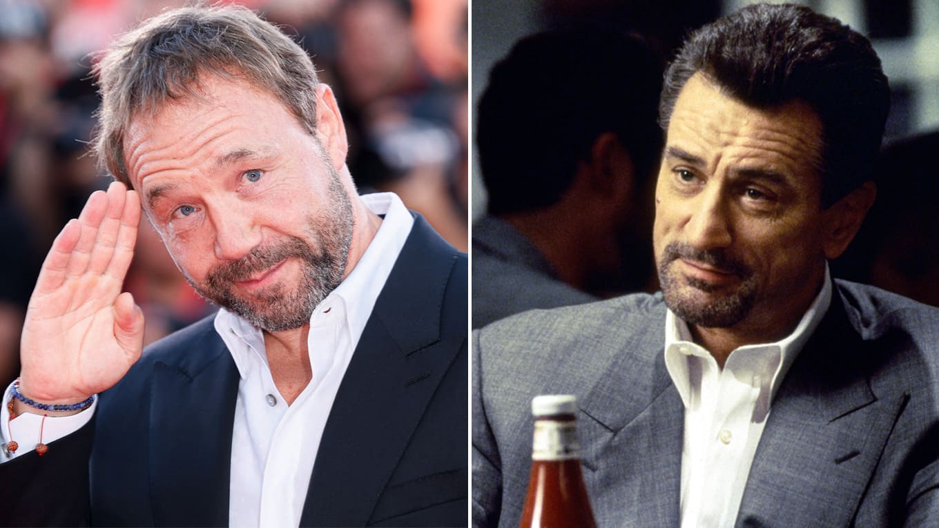 Foto von Schauspieler Stephen Graham und Szenenbild aus dem Film Heat mit Robert De Niro