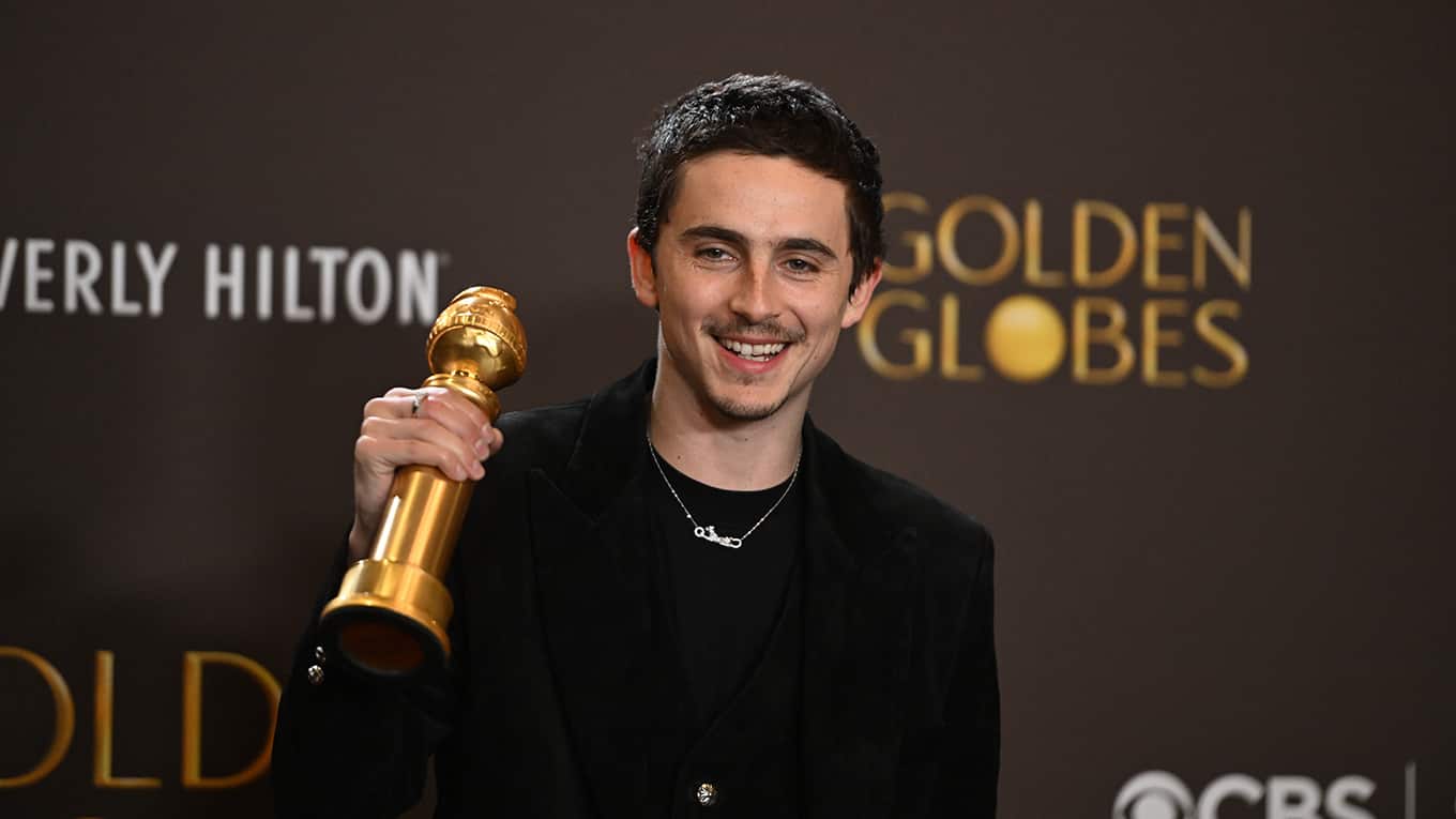 Bild von Timothée Chalamet bei den Golden Globes 2026