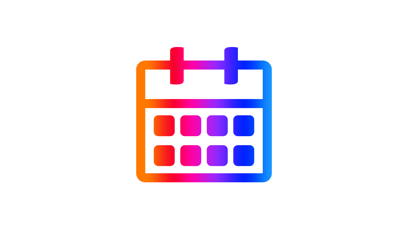 Stilisiertes Icon eines Kalenders in Spektrum-Farbe