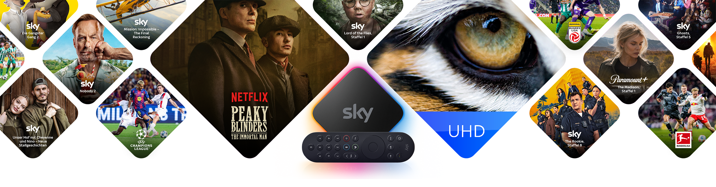 Skybox mittig, links und rechts Programminhalte