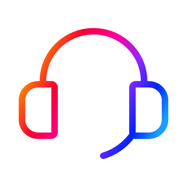 Stilisiertes Headset in Spektrumsverlauf
