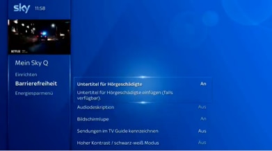 Anzeige der Audiodeskription, damit dir Text vorgelesen wird.