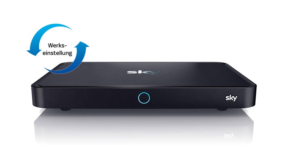 Sky Q Receiver mit Reset-Zeichen