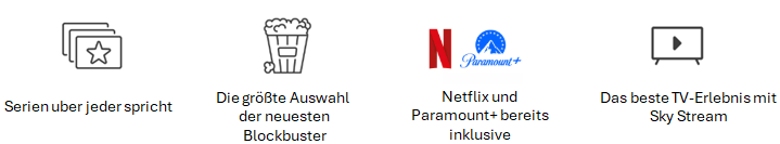 „Icons für Serien, Blockbuster, Netflix, Paramount+ und TV-Erlebnis mit Sky“