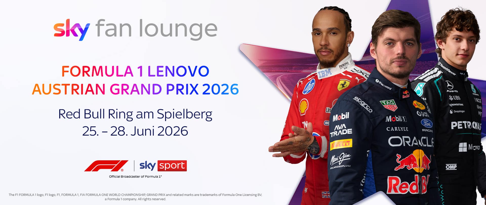 Genieße das Rennwochenende der Formula 1® in der Sky Fan Lounge: Sicher dir jetzt deinen QR-Code für exklusive Fan-Momente vor Ort