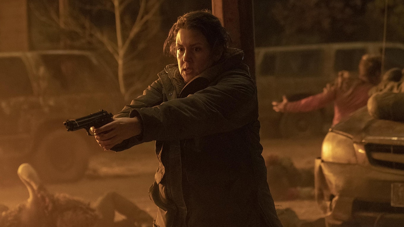 Melanie Lynskey als Rebellenführerin Kethleen in The Last of Us Staffel 1 Folge 5.