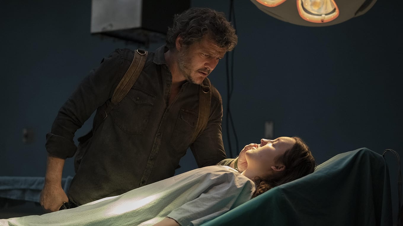 Pedro Pascal als Joel und Bella Ramsey als Ellie im The Last of Us Staffelfinale.