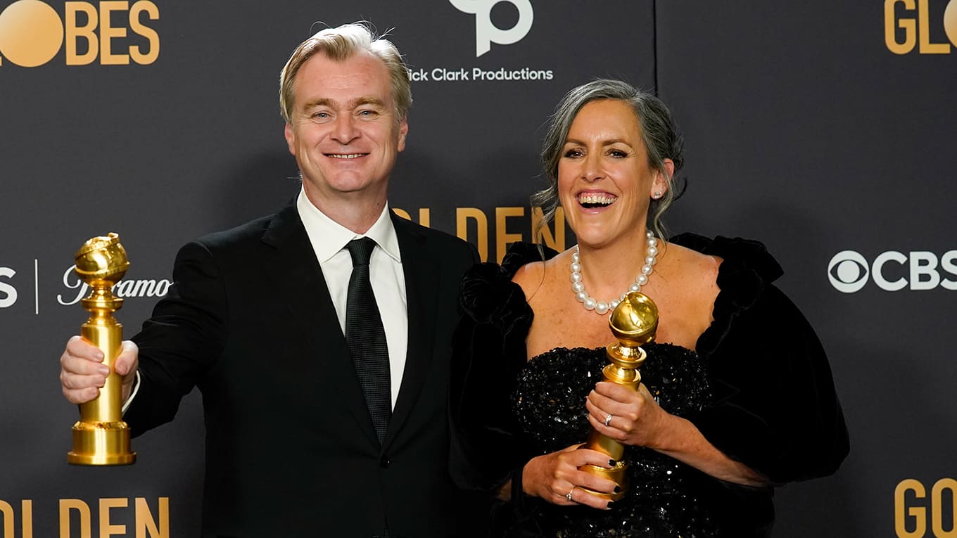 Christopher Nolan und seine Frau Emma Thomas bei den Golden Globes 2024