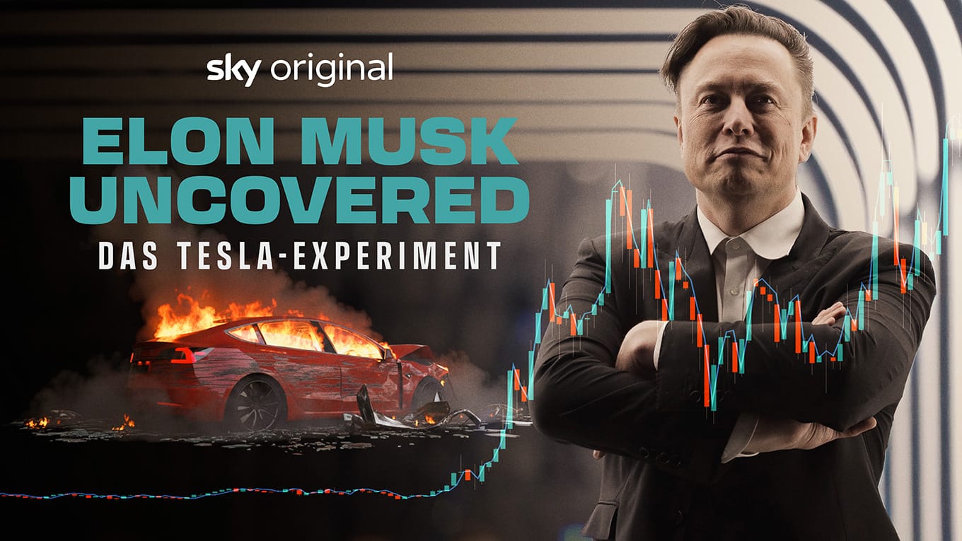 Key Art zur Sky Original Dokumentation Elon Musk Uncovered: Das Tesla-Experiment