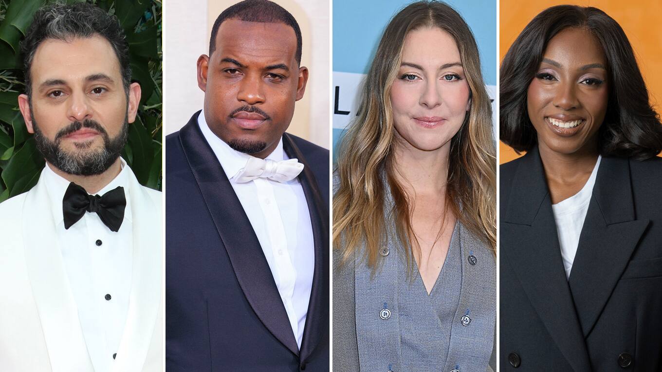 Foto der Schauspieler:innen (v.l.): Arian Moayed, Lionel Boyce, Este Haim, Ziwe 