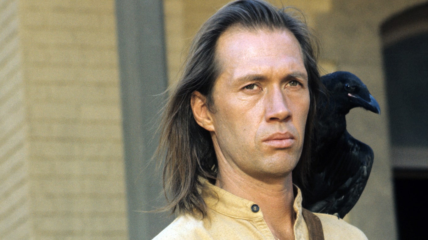 Schauspieler David Carradine in seiner Rolle als Mönch Kwai Chang Caine in der Fernsehserie 