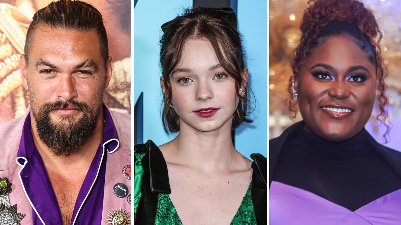 Fotos der Schauspieler:innen Jason Momoa, Emma Myers (Mitte) und Danielle Brooks