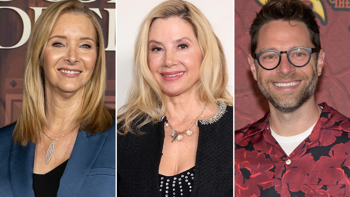 Die Schauspielerinnen Lisa Kudrow (links), Mira Sorvino (Mitte) und Regisseur Tim Federle (rechts)