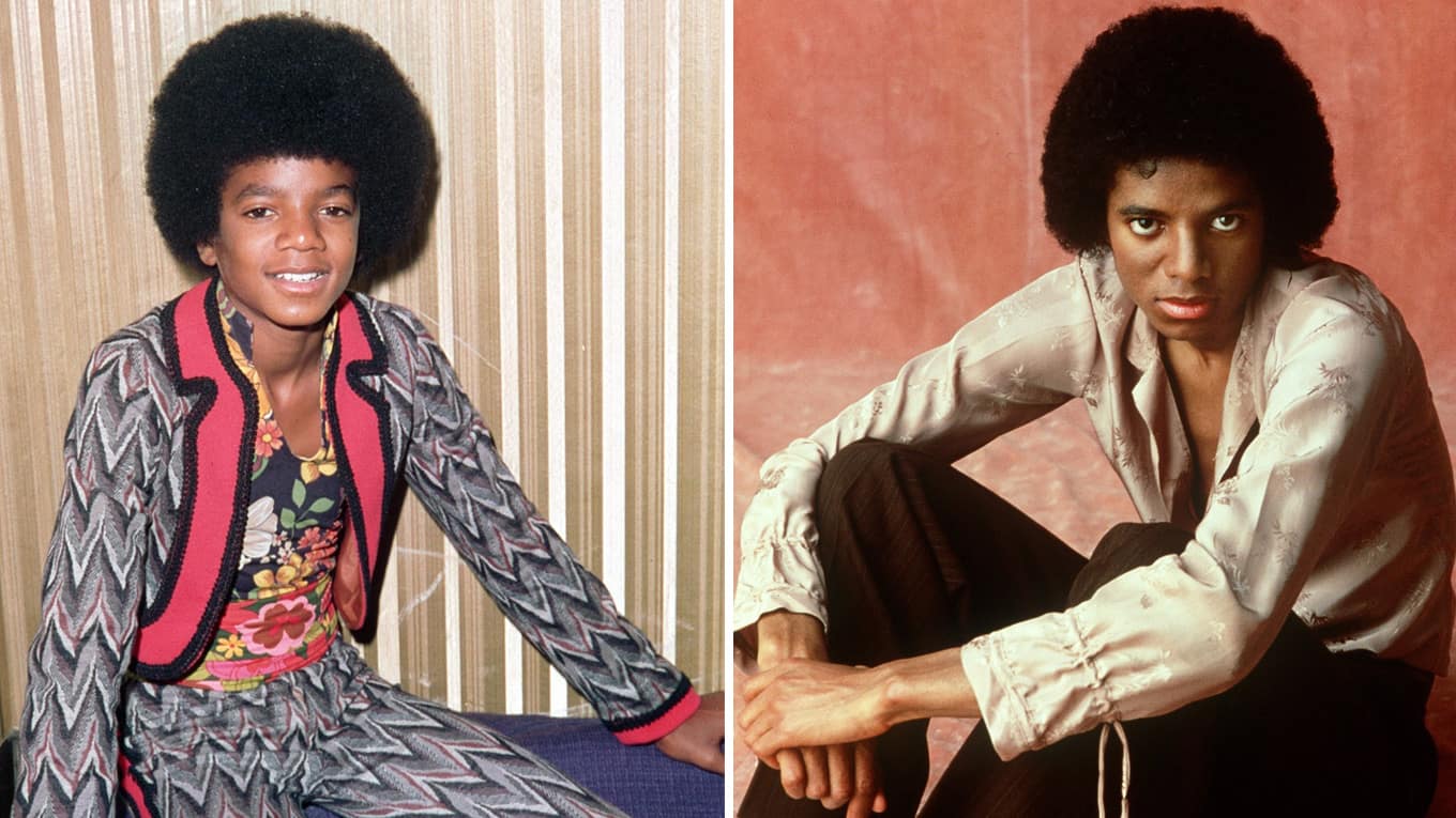 Bilder von Michael Jackson: Links in jungen Jahren und rechts als junger Erwachsener.