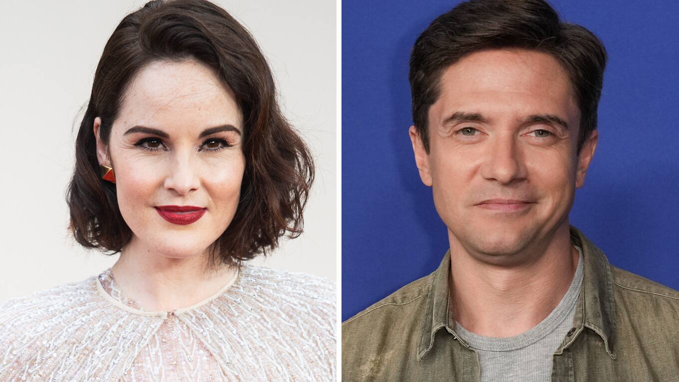 Foto der Schauspieler:innen Michelle Dockery und Topher Grace