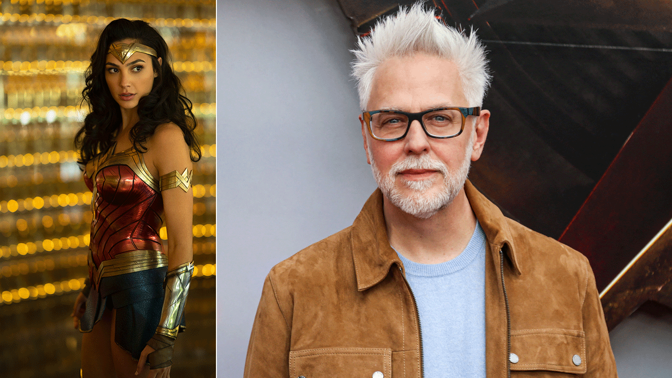 Foto von Gal Gadot als Wonder Woman und Produzent James Gunn