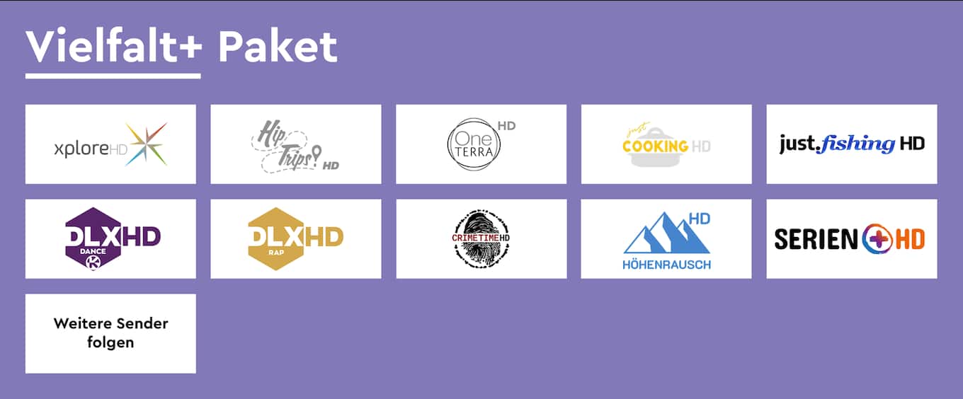 Vielfalt+ Paket: Senderqualität in perfekter HD-Qualität.