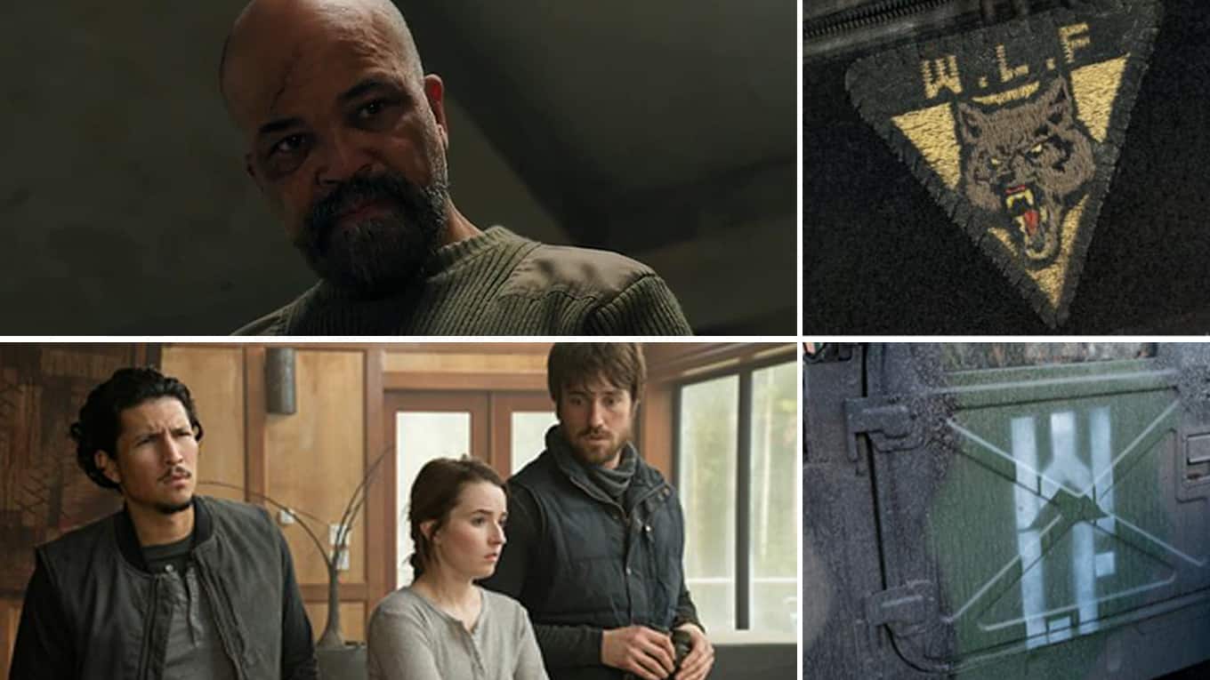 Bilder der Wolves und ihren Symbolen in der zweiten Staffel von The Last of Us