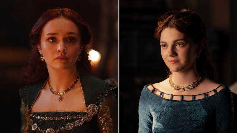 Olivia Cooke und  Emily Carey als Alicent Hohenturm in "House of the Dragon"-Staffel 1