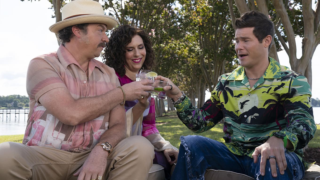 Jesse (Danny McBride), Judy (Edi Patterson) und Kelvin (Adam DeVine)  in 